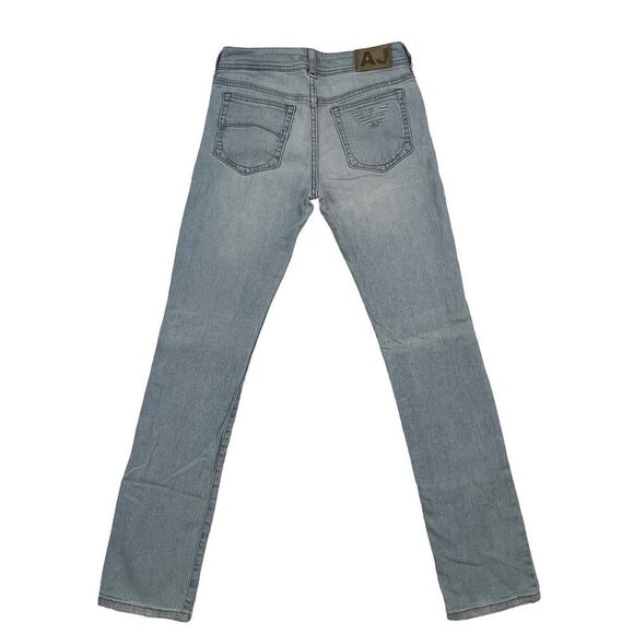 Pre-loved AJ Armani Jeans Women Washed Denim Jeans Straight Leg Pants US 26 - Picture 3 of 13